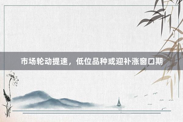 市场轮动提速，低位品种或迎补涨窗口期