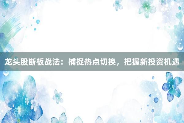 龙头股断板战法：捕捉热点切换，把握新投资机遇