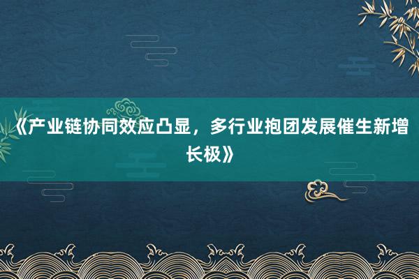 《产业链协同效应凸显，多行业抱团发展催生新增长极》